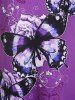 Floral Butterfly Print Plus Size Tunic T-shirt -  