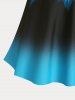 Plus Size & Curve Printed Ombre Color Modest Boyleg Tankini Swimsuit -  