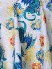Ensemble de Haut à Imprimé Cœur Dragon à Volants et de Slip Ecaille de Poisson - Vert clair XXXL