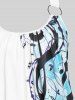 Plus Size O Ring Cinched Abstract Print Tank Top -  