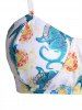 Flying Dragon Heart Print Bikini Swimsuit -  