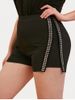 Plus Size&Curve Studs Mini Shorts -  