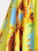 Plus Size & Curve Handkerchief Sunflower Print High Waist Tankini Swimsuit -  