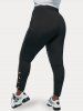 Plus Size Crisscross Detail Space Dye Lace Panel Skinny Pants -  