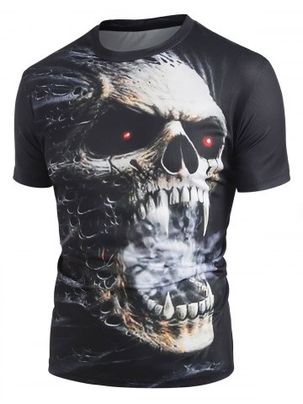 Short Sleeve Skull Print T-shirt
