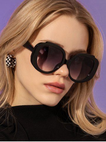 Large Frame Chunky Sunglasses - BLACK