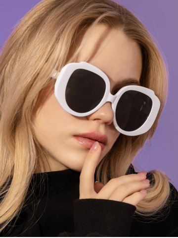 Large Frame Chunky Sunglasses - MILK WHITE