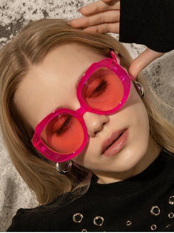 Large Frame Chunky Sunglasses - HOT PINK