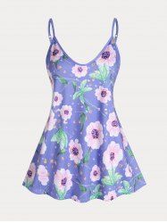 Plus Size & Curve Cottagecore Floral Tank Top -  
