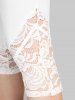 Cottagecore Lace Floral Cardigan & Cami Top & Curve High Waist Capri Leggings Plus Size Summer Outfit -  