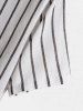 Half Buttoned Striped Pullover Shirt -  