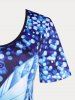 Plus Size & Curve Starlight Butterfly Print Flared Tee -  