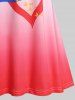 Plus Size & Curve Heart Butterfly Print Ombre Color Tank Top -  