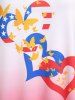 Plus Size & Curve Heart Butterfly Print Ombre Color Tank Top -  