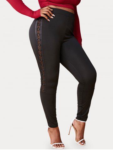 Pantalones de Red Ojales de Talla Extra - BLACK - 5X