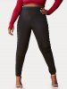 Plus Size Grommet Fishnet Insert Pants -  