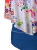 Splatter Paint Flower Flounce Tankini Swimwear -  