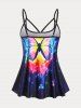 Plus Size & Curve Butterfly Galaxy Print High Waist Boyleg Tankini Swimsuit -  
