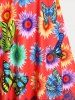 Plus Size & Curve Sunflower Butterfly Print High Waist Tankini Swimsuit -  