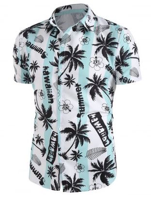 Floral Coconut Palm Print Shirt