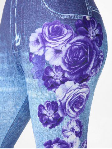 High Waisted 3D Rose Plus Size Leggings