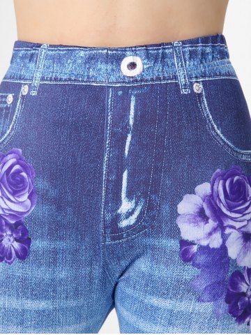 High Waisted 3D Rose Plus Size Leggings