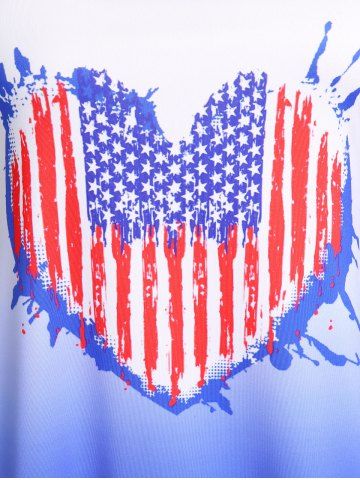 Plus Size & Curve American Flag Ombre Patriotic Tee