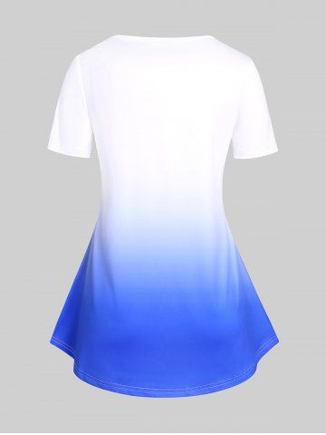 Plus Size & Curve American Flag Ombre Patriotic Tee