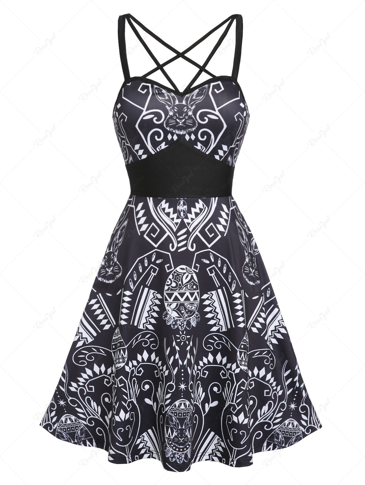 Affordable Criss Cross Rabbit Egg Easter Dress  