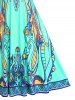 Criss Cross Printed A Line Dress -  