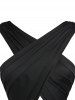 Criss Cross Printed A Line Dress -  