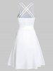 Robe à Bretelle Croisée Au Dos Imprimée Style Bohémien - Blanc XL