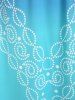 Paisley Flower Print Ombre High Low Dress -  