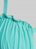 Plus Size & Curve Ruched Rose Print Cutout High Waist Boyleg Tankini Swimsuit -  
