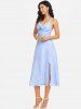 Plaid Print Sleeveless Twisted Front Dress -  