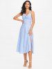 Plaid Print Sleeveless Twisted Front Dress -  