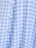 Robe Tordue en Avant à Carreaux Imprimée sans Manches - Bleu clair XXL