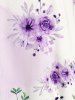 T-shirt à Imprimé Floral de Cottagecore Grande Taille - Violet clair 