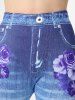 High Waisted 3D Rose Plus Size Leggings -  