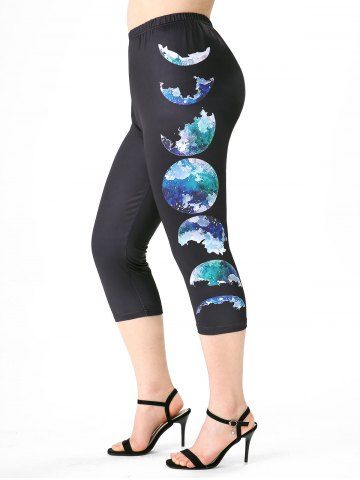 High Waisted Earth Printed Plus Size Leggings