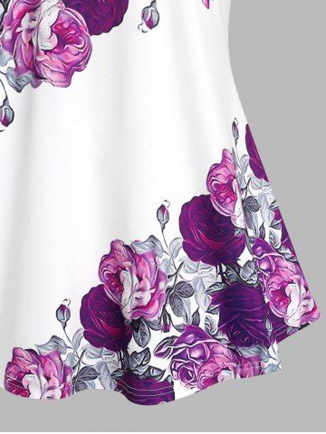 Kiss Rose Swing Tunic Tee and High Waist 3D Jeggings Plus Size Outfit