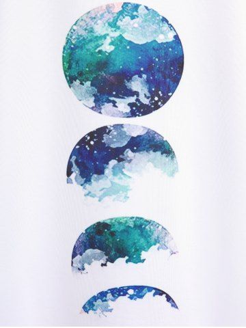 Plus Size & Curve Earth Pattern Short Sleeves Tee