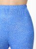 Legging Capri 3D Courbe Imprimé à Taille Haute de Grande Taille - Bleu clair 5x | US 30-32