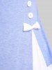 T-shirt Cœur Anneau en Blocs de Couleurs à Epaule Dénudée de Grande Taille avec Nœud Papillon - Pourpre  3X | US 22-24