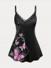 Plus Size & Curve Butterfly Print Tank Top -  