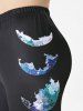 High Waisted Earth Printed Plus Size Leggings -  