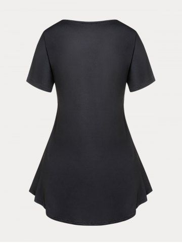 Plus Size & Curve Lady Liberty American Flag Print Patriotic T Shirt