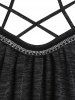 Plus Size & Curve Space Dye Caged Cutout Chain Embellished Cami Top -  