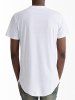 Rhombus Slit Zipper Curved Hem T Shirt -  