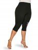 Plus Size & Curve Butterfly American Flag Print Patriotic Capri Leggings -  